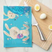 Linge De Cuisine Joyeux lapins de Pâques et oeufs de Pâques Personn (Quart Plié)
