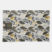 Linge De Cuisine Joyeux Motif de Noël en or noir #21 ID1009 (Horizontal)