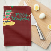 Linge De Cuisine Joyeux Noël à la plage (Quart Plié)