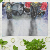 Linge De Cuisine Joyeux Noël - Amis heureux - Peinture amusante (Plié)