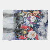 Linge De Cuisine Joyeux Noël - Amis heureux - Peinture amusante (Horizontal)