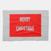 Linge De Cuisine Joyeux Noël Argent Et Rouge (Horizontal)