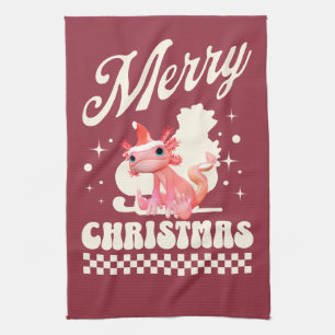 Linge De Cuisine Joyeux Noël Axolotl Mignon Noël