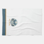 Linge De Cuisine Joyeux Noël bleu et or (Horizontal)