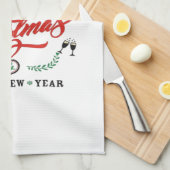 Linge De Cuisine Joyeux Noël Bonne année (Quart Plié)