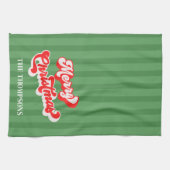 Linge De Cuisine Joyeux Noël Calligraphie Retro Style Rouge Vert (Horizontal)