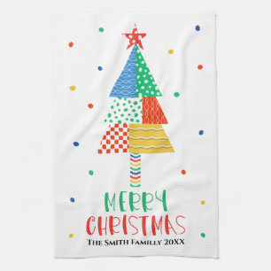 Linge De Cuisine Joyeux Noël Carte de vacances moderne et colorée
