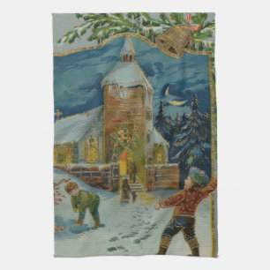 Linge De Cuisine Joyeux Noël - Carte postale vintage de bataille de