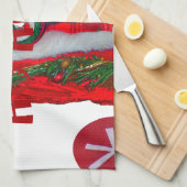 Linge De Cuisine Joyeux Noël coloré Père Noël Imprimer (Quart Plié)