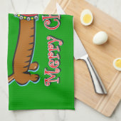 Linge De Cuisine Joyeux Noël Dachshund (Quart Plié)