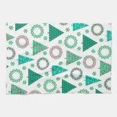 Linge De Cuisine Joyeux Noël de jolies couronnes et arbres (Horizontal)