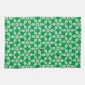 Linge De Cuisine Joyeux Noël de mignons flocons verts (Horizontal)