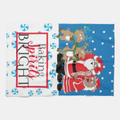 Linge De Cuisine Joyeux Noël des Claus de couleur (Horizontal)