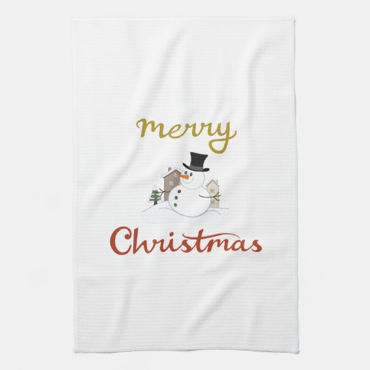 Linge De Cuisine Joyeux Noël+Design Snowman (Vertical)