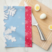 Linge De Cuisine Joyeux Noël et Bonne Année Neige Rustique (Quart Plié)