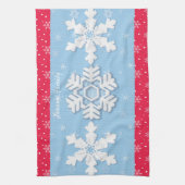 Linge De Cuisine Joyeux Noël et Bonne Année Neige Rustique (Vertical)