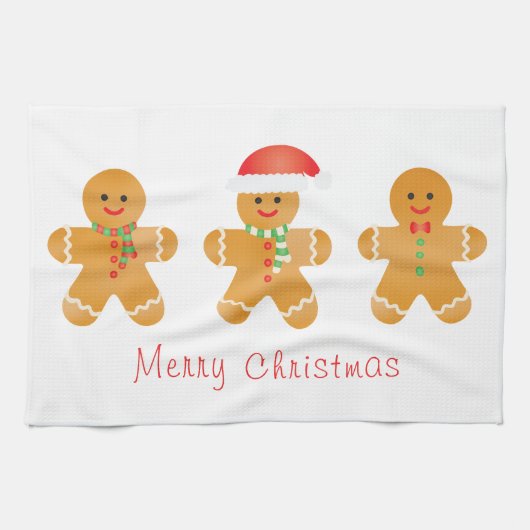 Linge De Cuisine Joyeux Noël Gingerbread Hommes (Horizontal)