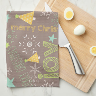 Linge De Cuisine Joyeux Noël, Joie, Arbres de Noël Cuisine