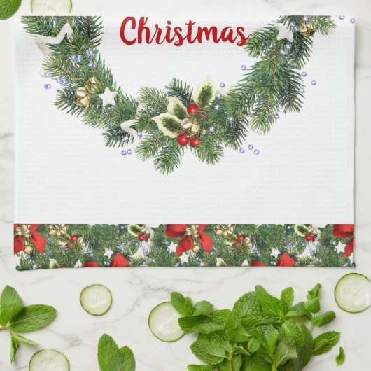 Linge De Cuisine Joyeux Noël Maison de vacances (Plié)