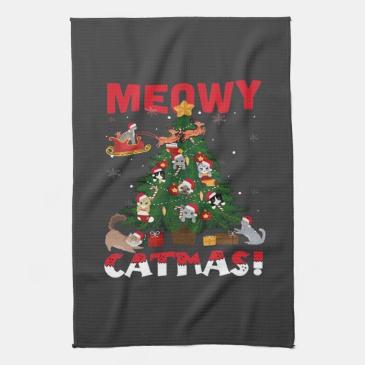 Linge De Cuisine Joyeux Noël miaou (Vertical)