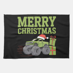 Linge De Cuisine Joyeux Noël Monster Truck Enfants Garçons Xmas