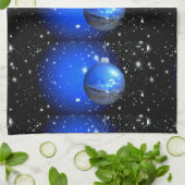 Linge De Cuisine joyeux Noël nuit ciel ornements (Plié)