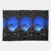 Linge De Cuisine joyeux Noël nuit ciel ornements (Horizontal)