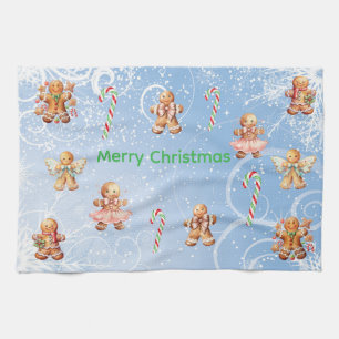Linge De Cuisine Joyeux Noël pain d'épice et canne à sucre