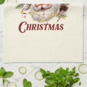 Linge De Cuisine Joyeux Noël - Père Noël rose (Plié)