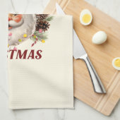 Linge De Cuisine Joyeux Noël - Père Noël rose (Quart Plié)