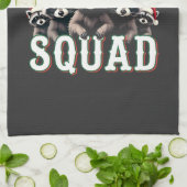 Linge De Cuisine Joyeux Noël Raccoon Santa Hat Amateurs (Plié)