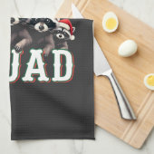 Linge De Cuisine Joyeux Noël Raccoon Santa Hat Amateurs (Quart Plié)