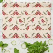 Linge De Cuisine Joyeux Noël Red Bird Motif (Plié)