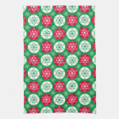 Linge De Cuisine Joyeux Noël Red & Green Snowflakes (Vertical)