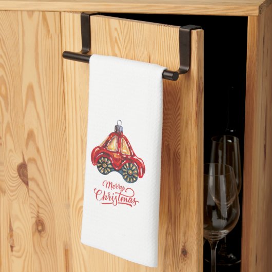Linge De Cuisine Joyeux Noël Retro Ornement voiture (Pliage en tiers)