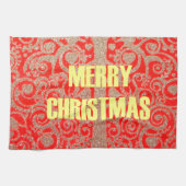 Linge De Cuisine Joyeux Noël Rouge et Gold Collection (Horizontal)