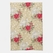 Linge De Cuisine Joyeux Noël Rouge Poinsettia (Vertical)