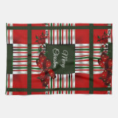 Linge De Cuisine Joyeux Noël Rouge Vert Plaid (Horizontal)