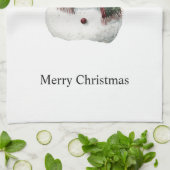 Linge De Cuisine Joyeux Noël Rouge Vert Snowman (Plié)