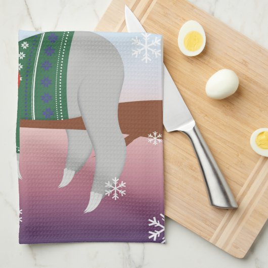 Linge De Cuisine Joyeux Noël Sloth (Quart Plié)