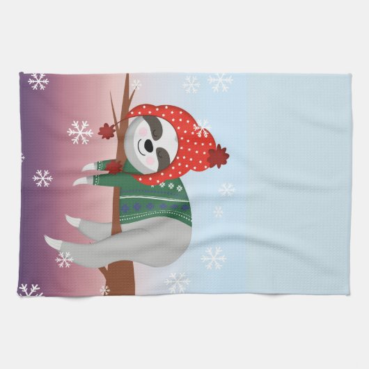 Linge De Cuisine Joyeux Noël Sloth (Horizontal)