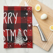 Linge De Cuisine Joyeux Noël Snowman Buffalo Plaid (Quart Plié)