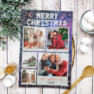 Linge De Cuisine Joyeux Noël Starry Night Doodle 5 Photo Famille