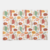 Linge De Cuisine Joyeux Oeufs De Lapin De Pâques Fleurs De Printemp (Horizontal)