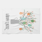 Linge De Cuisine Joyeux Oeufs de Pâques Arbres floraux | Vacances (Horizontal)