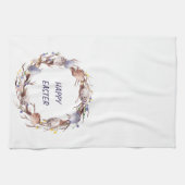 Linge De Cuisine Joyeux Oeufs de Pâques Fleur Wreath (Horizontal)