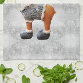 Linge De Cuisine Joyeux orignal de Noël portant un casquette (Plié)