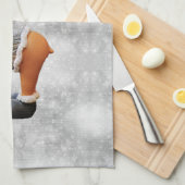 Linge De Cuisine Joyeux orignal de Noël portant un casquette (Quart Plié)