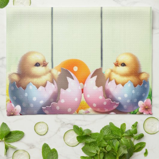 Linge De Cuisine Joyeux Pâques (Plié)