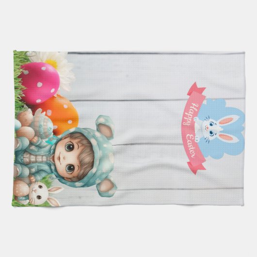 Linge De Cuisine Joyeux Pâques (Horizontal)